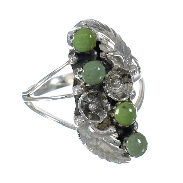 Genuine Sterling Silver Turquoise Jewelry Ring Size 6-1/2 FX91901